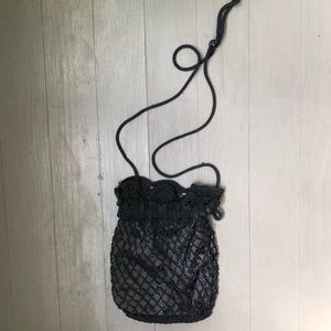 Black beaded formal pocketbook